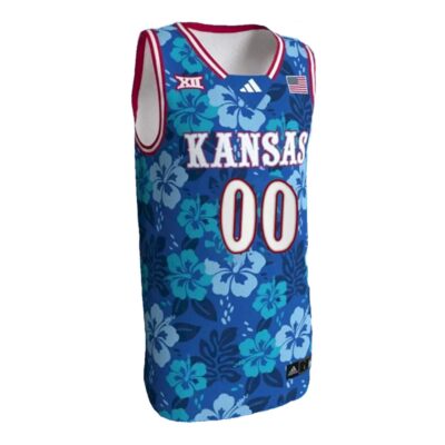 Alternative view of Custom Kansas Jayhawks Basketball 2023/24 Maui Strong Jersey w/ XII Patch - All Stitched