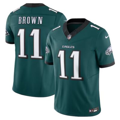 AJ Brown Philadelphia Eagles Midnight Green Vapor F.U.S.E Limited Jersey - All Stitched