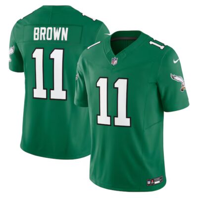AJ Brown Philadelphia Eagles Green Throwback Vapor F.U.S.E Limited Jersey - All Stitched