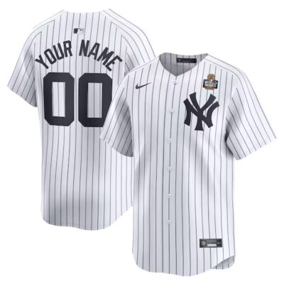 Custom New York Yankees White Home Limited Jersey - All Stitched