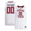 Custom Texas Tech Red Raiders Basketball 2024/25 White Away Jersey - All Stitched