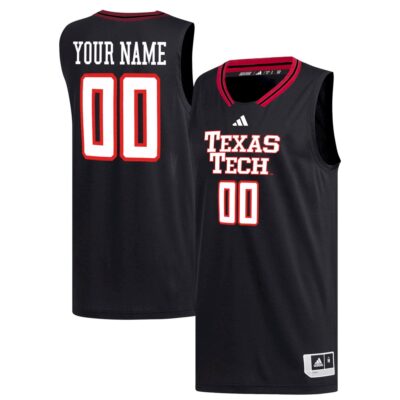 Custom Texas Tech Red Raiders Basketball 2024/25 Black Alternate Jersey - All Stitched