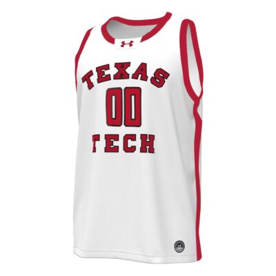Alternative view of Custom Texas Tech Red Raiders Basketball 2023/24 White Home Jersey - All Stitched