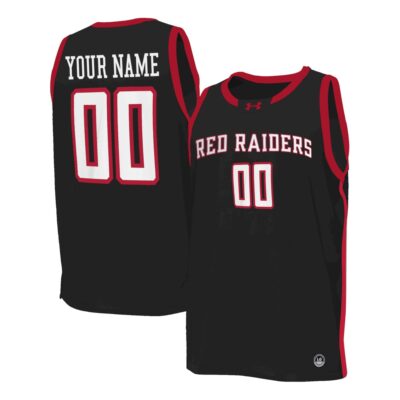 Custom Texas Tech Red Raiders Basketball 2023/24 Black Alternate Jersey - All Stitched