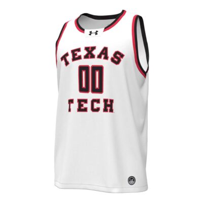 Alternative view of Custom Texas Tech Red Raiders Basketball White 1965 Throwback Jersey - All Stitched