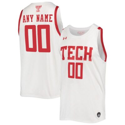 Custom Texas Tech Red Raiders Basketball 2021/22 White Home Jersey - All Stitched