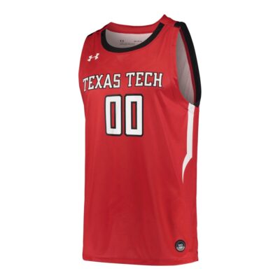 Alternative view of Custom Texas Tech Red Raiders Basketball 2021/22 Red Away Jersey - All Stitched