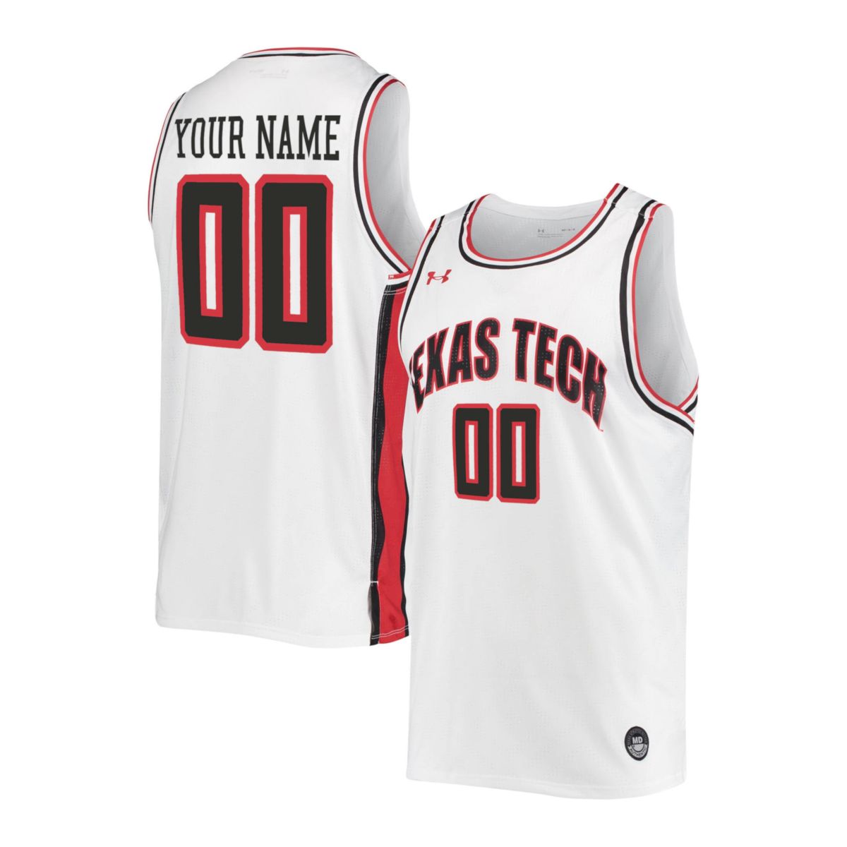 Custom Texas Tech Red Raiders Basketball White Jersey - All Stitched