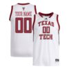 Custom Texas Tech Red Raiders Basketball White Home Jersey - All Stitched