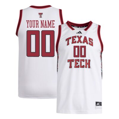 Custom Texas Tech Red Raiders Basketball White Home Jersey - All Stitched