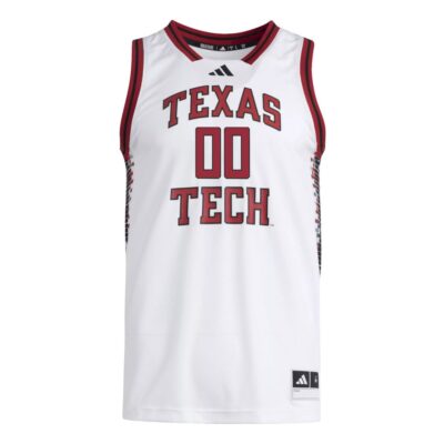 Alternative view of Custom Texas Tech Red Raiders Basketball White Home Jersey - All Stitched