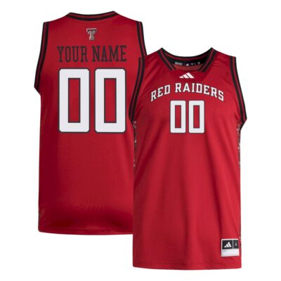 Custom Texas Tech Red Raiders Basketball Red Away Jersey - All Stitched