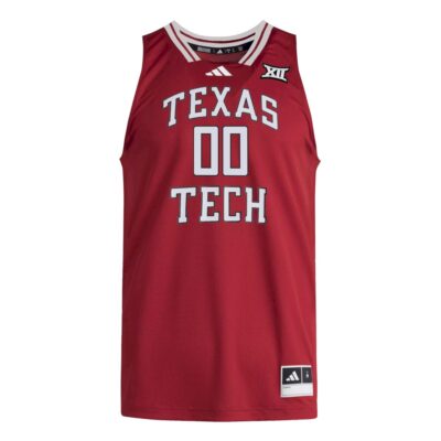 Alternative view of Custom Texas Tech Red Raiders Basketball 2024/25 Red Home Jersey w/ XII Patch - All Stitched