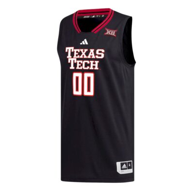 Alternative view of Custom Texas Tech Red Raiders Basketball 2024/25 Black Alternate Jersey w/ XII Patch - All Stitched