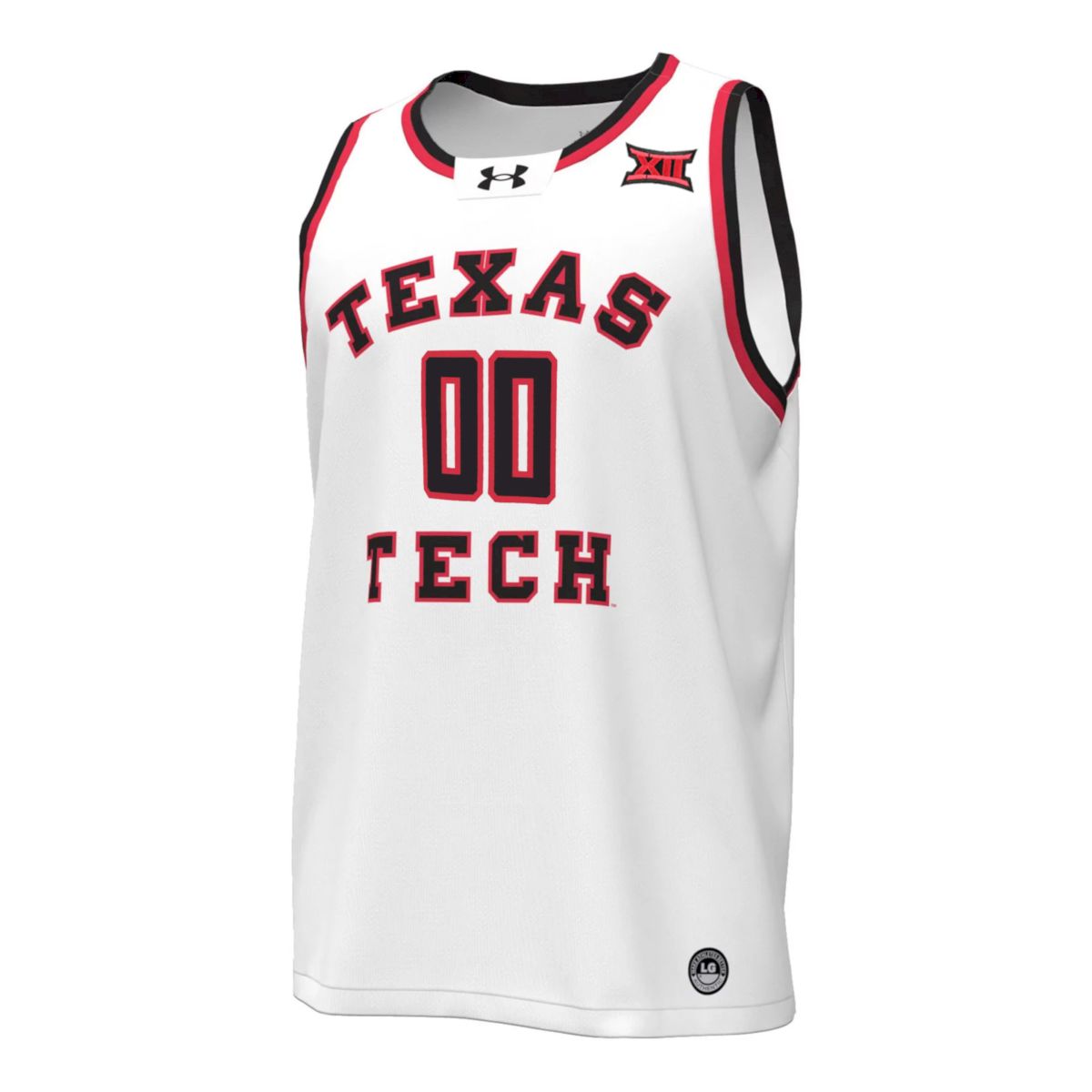 Custom Texas Tech Red Raiders Basketball White 1965 Throwback Jersey w/ XII Patch - All Stitched - Image 2