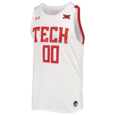 Alternative view of Custom Texas Tech Red Raiders Basketball 2021/22 White Home Jersey w/ XII Patch - All Stitched