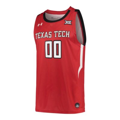 Alternative view of Custom Texas Tech Red Raiders Basketball 2021/22 Red Away Jersey w/ XII Patch - All Stitched