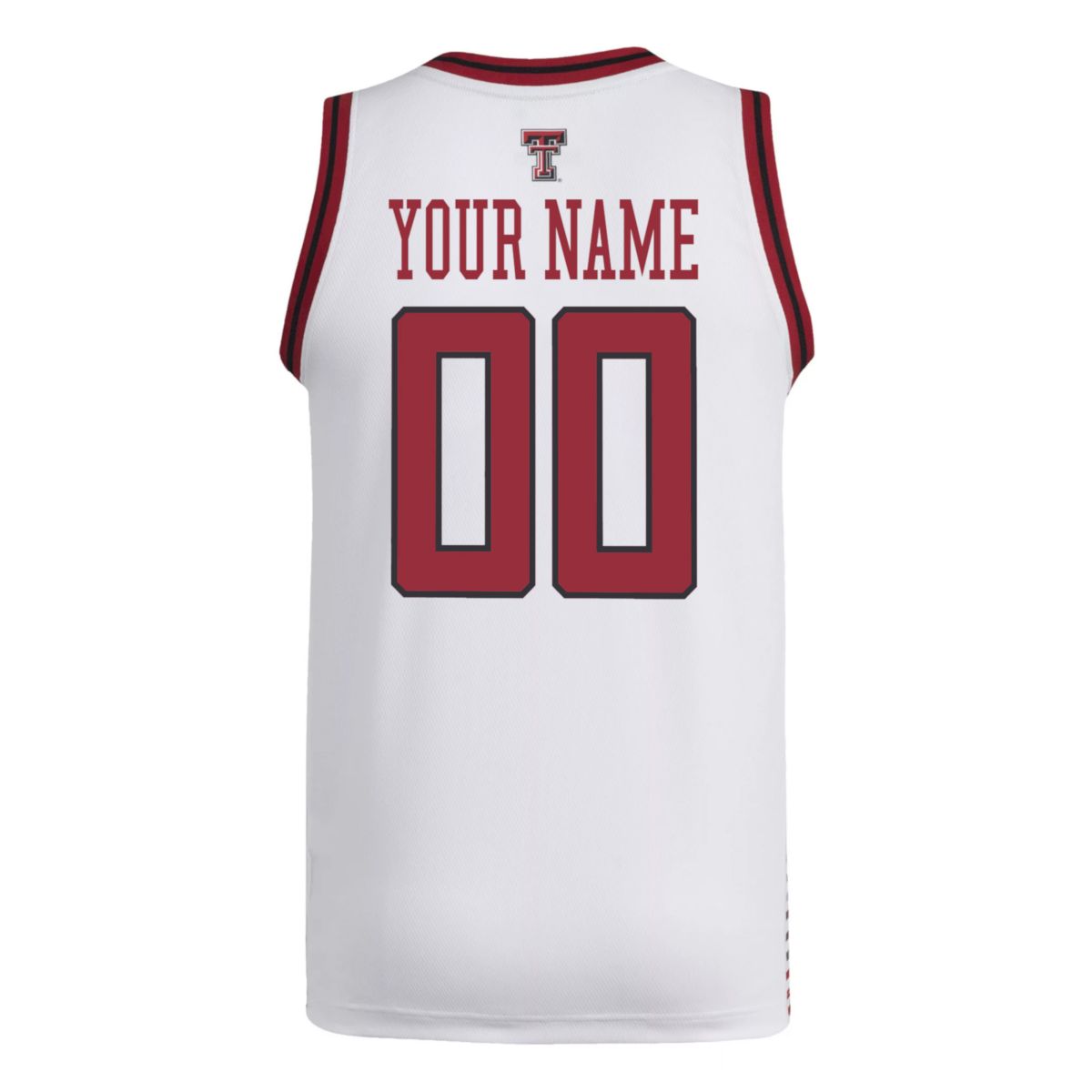 Custom Texas Tech Red Raiders Basketball White Home Jersey w/ XII Patch - All Stitched - Image 3