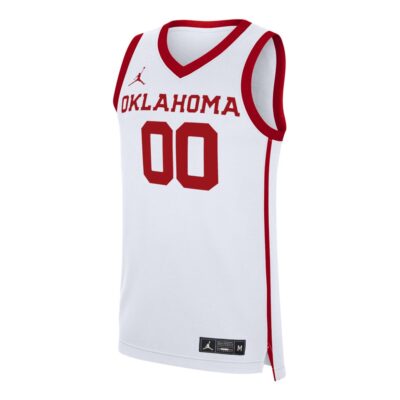 Alternative view of Custom Oklahoma Sooners Basketball White Home Jersey - All Stitched