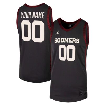 Custom Oklahoma Sooners Basketball Black Alternate Jersey - All Stitched