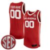 Custom Oklahoma Sooners Basketball Crimson Away Jersey w/ SEC Patch - All Stitched