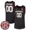 Custom Oklahoma Sooners Basketball Black Alternate Jersey w/ SEC Patch - All Stitched