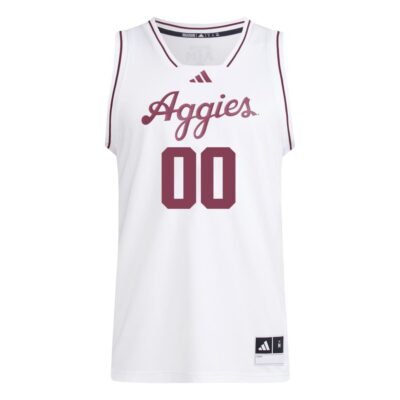 Alternative view of Custom Texas A&M Aggies Basketball 2024/25 White Home Jersey - All Stitched