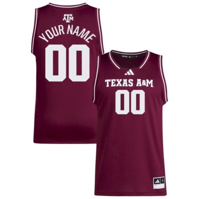 Custom Texas A&M Aggies Basketball 2024/25 Maroon Away Jersey - All Stitched