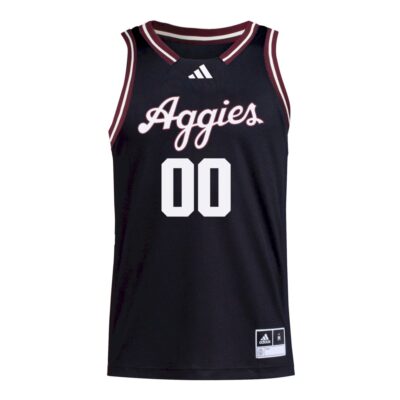 Alternative view of Custom Texas A&M Aggies Basketball 2024/25 Black Alternate Jersey - All Stitched