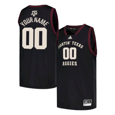 Custom Texas A&M Aggies Basketball 2022/23 Black Away Jersey - All Stitched