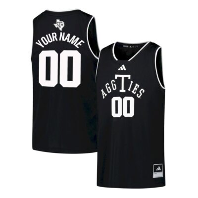Custom Texas A&M Aggies Basketball Black Alternate Jersey - All Stitched