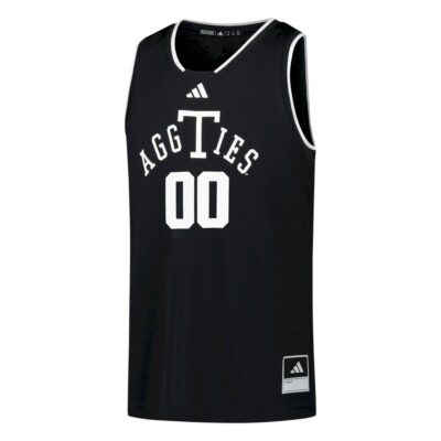 Alternative view of Custom Texas A&M Aggies Basketball Black Alternate Jersey - All Stitched