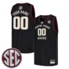 Custom Texas A&M Aggies Basketball 2022/23 Black Away Jersey w/ SEC Patch - All Stitched