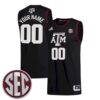 Custom Texas A&M Aggies Basketball 2021/22 Black Alternate Jersey w/ SEC Patch - All Stitched