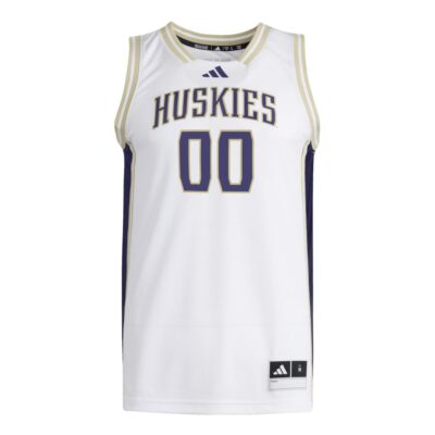 Alternative view of Custom Washington Huskies Basketball 2025/26 White Home Jersey - All Stitched
