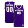 Custom Washington Huskies Basketball 2025/26 Purple Away Jersey - All Stitched