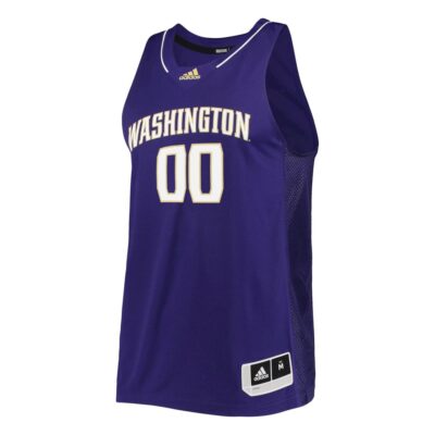 Alternative view of Custom Washington Huskies Basketball 2021/22 Purple Away Jersey - All Stitched