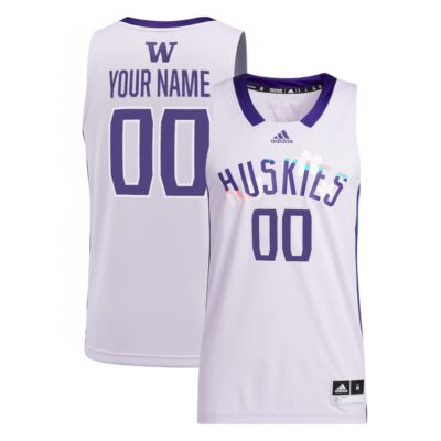 Custom Washington Huskies Basketball 2021/22 White Special Jersey - All Stitched