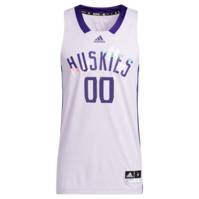 Alternative view of Custom Washington Huskies Basketball 2021/22 White Special Jersey - All Stitched