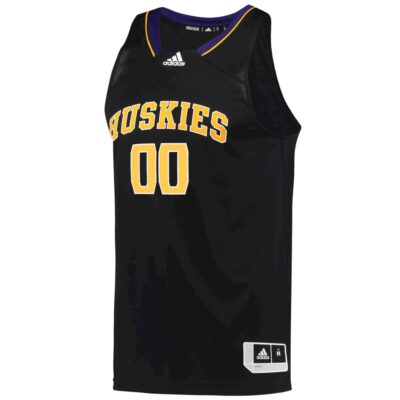 Alternative view of Custom Washington Huskies Basketball 2021/22 Black Throwback Jersey - All Stitched
