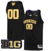 Custom Washington Huskies Basketball 2021/22 Black Throwback Jersey w/ B1G Patch - All Stitched