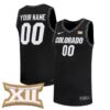 Custom Colorado Buffaloes Basketball 2025/26 Black Away Jersey w/ XII Patch - All Stitched