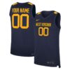 Custom West Virginia Mountaineers Basketball Navy Away Jersey - All Stitched