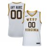 Custom West Virginia Mountaineers Basketball White Throwback Jersey - All Stitched