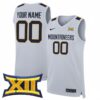 Custom West Virginia Mountaineers Basketball White Home Jersey w/ XII Patch - All Stitched