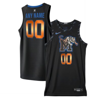 Custom Memphis Tigers Basketball Black Alternate Jersey - All Stitched