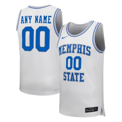 Custom Memphis Tigers Basketball White Throwback Home Jersey - All Stitched