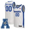 Custom Memphis Tigers Basketball White Home Jersey w/ AAC Patch - All Stitched