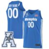 Custom Memphis Tigers Basketball Royal Blue Jersey w/ AAC Patch - All Stitched