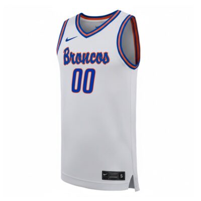 Alternative view of Custom Boise State Broncos Basketball 2025/26 White Away Jersey - All Stitched